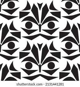 Black and White Seamless Ethnic Pattern. Tribal. Vintage,  Abstract Tribal Background for Surface Design, Textile, Wallpaper, Surface Textures, Wrapping Paper