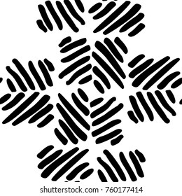 Black and White Seamless Ethnic Pattern. Vintage, Grunge, Abstract Tribal Background for Textile Design, Wallpaper, Surface Textures, Wrapping Paper