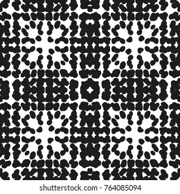 Black and White Seamless Ethnic Pattern. Vintage, Grunge, Abstract Tribal Background for Textile Design, Wallpaper, Surface Textures, Wrapping Paper