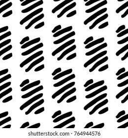Black and White Seamless Ethnic Pattern. Vintage, Grunge, Abstract Tribal Background for Textile Design, Wallpaper, Surface Textures, Wrapping Paper