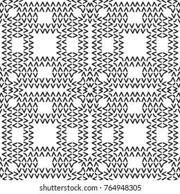 Black and White Seamless Ethnic Pattern. Vintage, Grunge, Abstract Tribal Background for Textile Design, Wallpaper, Surface Textures, Wrapping Paper