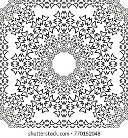 Black and White Seamless Ethnic Pattern. Vintage, Grunge, Abstract Tribal Background for Textile Design, Wallpaper, Surface Textures, Wrapping Paper