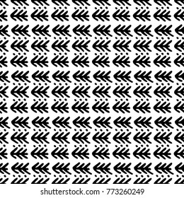 Black and White Seamless Ethnic Pattern. Vintage, Grunge, Abstract Tribal Background for Textile Design, Wallpaper, Surface Textures, Wrapping Paper