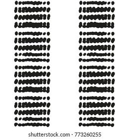 Black and White Seamless Ethnic Pattern. Vintage, Grunge, Abstract Tribal Background for Textile Design, Wallpaper, Surface Textures, Wrapping Paper