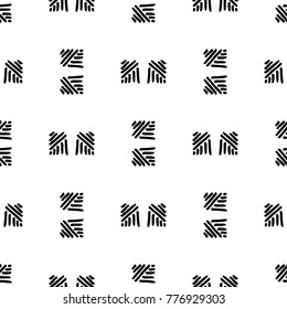 Black and White Seamless Ethnic Pattern. Vintage, Grunge, Abstract Tribal Background for Textile Design, Wallpaper, Surface Textures, Wrapping Paper