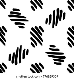 Schwarz-Weiß-Nahtlose Ethnische Muster. Vintage, Grunge, abstrakter Tribalhintergrund für Textildesign, Tapete, Oberflächentexturen, Schleifpapier
