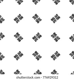 Black and White Seamless Ethnic Pattern. Vintage, Grunge, Abstract Tribal Background for Textile Design, Wallpaper, Surface Textures, Wrapping Paper