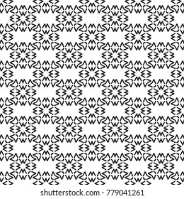 Black and White Seamless Ethnic Pattern. Vintage, Grunge, Abstract Tribal Background for Textile Design, Wallpaper, Surface Textures, Wrapping Paper