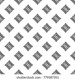 Black and White Seamless Ethnic Pattern. Vintage, Grunge, Abstract Tribal Background for Textile Design, Wallpaper, Surface Textures, Wrapping Paper