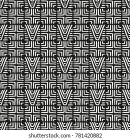 Black and White Seamless Ethnic Pattern. Vintage, Grunge, Abstract Tribal Background for Textile Design, Wallpaper, Surface Textures, Wrapping Paper