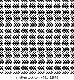 Black and White Seamless Ethnic Pattern. Vintage, Grunge, Abstract Tribal Background for Textile Design, Wallpaper, Surface Textures, Wrapping Paper