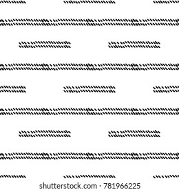 Black and White Seamless Ethnic Pattern. Vintage, Grunge, Abstract Tribal Background for Textile Design, Wallpaper, Surface Textures, Wrapping Paper