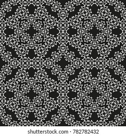 Black and White Seamless Ethnic Pattern. Vintage, Grunge, Abstract Tribal Background for Textile Design, Wallpaper, Surface Textures, Wrapping Paper