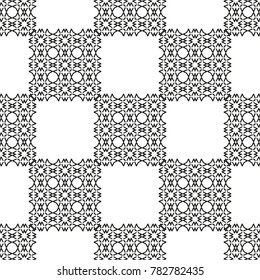 Black and White Seamless Ethnic Pattern. Vintage, Grunge, Abstract Tribal Background for Textile Design, Wallpaper, Surface Textures, Wrapping Paper