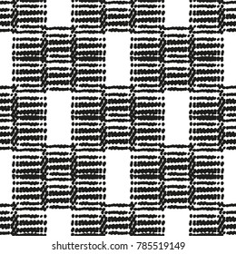 Black and White Seamless Ethnic Pattern. Vintage, Grunge, Abstract Tribal Background for Textile Design, Wallpaper, Surface Textures, Wrapping Paper