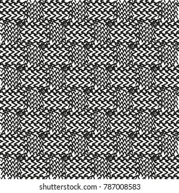 Black and White Seamless Ethnic Pattern. Vintage, Grunge, Abstract Tribal Background for Textile Design, Wallpaper, Surface Textures, Wrapping Paper