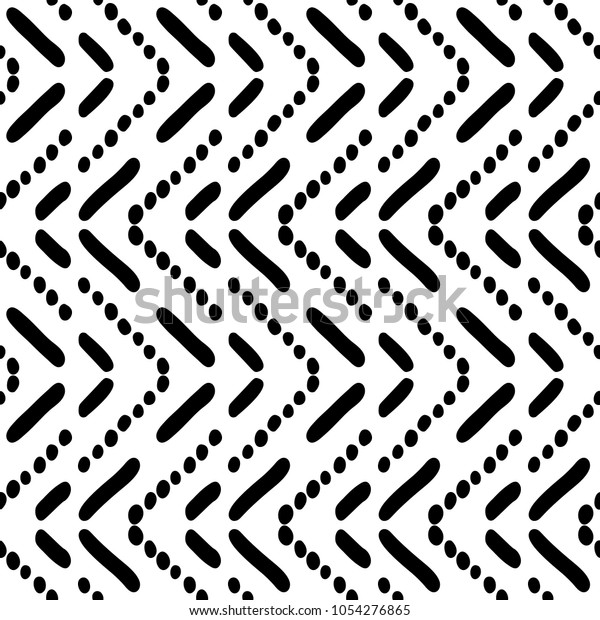 白黒のシームレスなエスニック柄 部族 ビンテージ グランジ 抽象的な部族の背景 表面デザイン 繊維 壁紙 表面のテクスチャー 包装紙 のベクター画像素材 ロイヤリティフリー