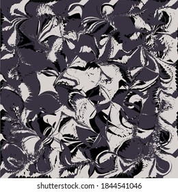 black and white seamless floral pattern