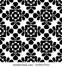 patrón floral sin costuras en blanco y negro. ornamento de apertura monocromo. encaje. decoración. diseño interior. imprimir, portada, plantilla.
