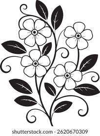 Patrón floral sin fisuras en blanco y negro