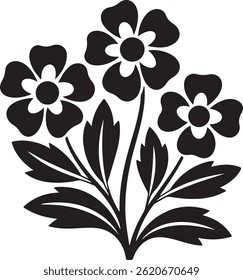 Black and white seamless floral pattern