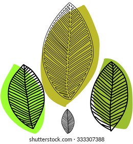 black and white seamless floral pattern, graphic leaves