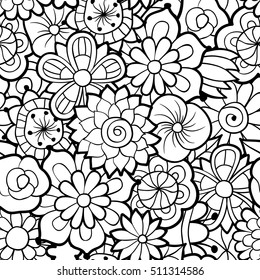 Pattern Coloring Book Leaves Ethnic Floral Stock Vector (Royalty Free ...