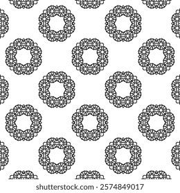 Black and white seamless floral patterns textile fabric patterns