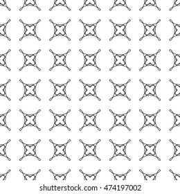 Black and white seamless geometric line pattern. Vector graphic design, ethnic ornament, monochrome illustration. Seamless lace background