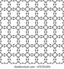 Black and white Seamless geometric line pattern, repeating texture. Seamless linear background. Contemporary graphic design, ethnic arabic, indian monochrome ornament. Seamless lace fabric pattern