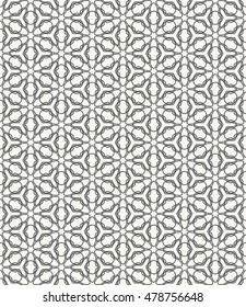 Black and white seamless geometric line pattern. Contemporary graphic design. Endless hexagon texture for wallpaper, pattern fills, web page background. Tribal ethnic arabic indian ornament.