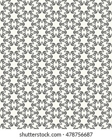 Black and white seamless geometric line pattern. Contemporary graphic design. Endless hexagon texture for wallpaper, pattern fills, web page background. Tribal ethnic arabic indian ornament.
