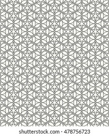 Black and white seamless geometric line pattern. Contemporary graphic design. Endless hexagon texture for wallpaper, pattern fills, web page background. Tribal ethnic arabic indian ornament.