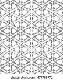 Black and white seamless geometric line pattern. Contemporary graphic design. Endless hexagon texture for wallpaper, pattern fills, web page background. Tribal ethnic arabic indian ornament.