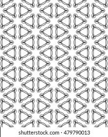 Black and white seamless geometric line pattern. Contemporary graphic design. Endless hexagon texture for wallpaper, pattern fills, web page background. Tribal ethnic arabic indian ornament.