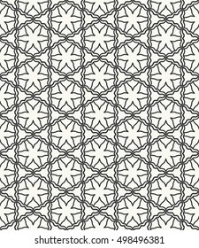 Black and white Seamless geometric line pattern. Contemporary graphic design. Endless lace texture for wallpaper, pattern fills, web page line background. Monochrome ornament.