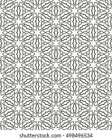 Black and white Seamless geometric line pattern. Contemporary graphic design. Endless lace texture for wallpaper, pattern fills, web page line background. Monochrome ornament.