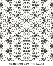 Black and white Seamless geometric line pattern. Contemporary graphic design. Endless lace texture for wallpaper, pattern fills, web page line background. Monochrome ornament.