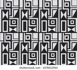 black and white seamless geometric pattern