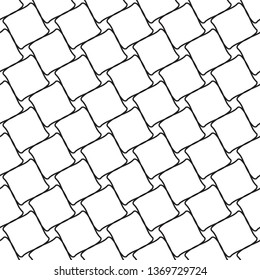 Black and white seamless geometric pattern. Vector background with rhombus.