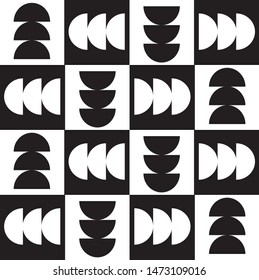 black and white seamless geometric pattern. monochromatic vector background.