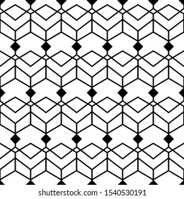 Black and white seamless geometric pattern. Abstract background texture.