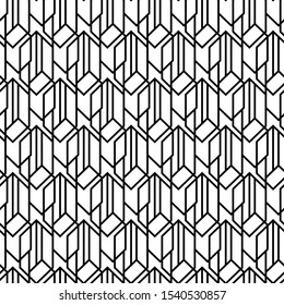 Black and white seamless geometric pattern. Abstract background texture.