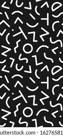 Black and white seamless geometric pattern. Modern abstract background. Hipster Memphis style.