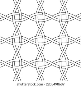 Black and white seamless geometric pattern. Coloring book for children and adult. Decorative abstract linear vector background. Easy to edit color and line weight. Pattern added to the graphic styles.