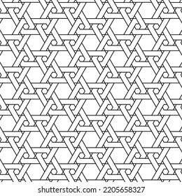 Patrón geométrico transparente blanco y negro. Libro de Colores para niños y adultos. Fondo de vector lineal abstracto decorativo. Fácil de editar color y peso de línea. Patrón agregado a los estilos gráficos.