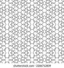Patrón geométrico transparente blanco y negro. Libro de Colores para niños y adultos. Fondo de vector lineal abstracto decorativo. Fácil de editar color y peso de línea. Patrón agregado a los estilos gráficos.