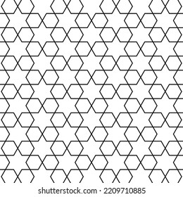 Black and white seamless geometric pattern. Coloring book for children and adult. Decorative abstract linear vector background. Easy to edit color and line weight. Pattern added to the graphic styles.