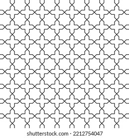 Black and white seamless geometric pattern. Coloring book for children and adult. Decorative abstract linear vector background. Easy to edit color and line weight. Pattern added to the graphic styles.