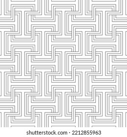 Black and white seamless geometric pattern. Coloring book for children and adult. Decorative abstract linear vector background. Easy to edit color and line weight. Pattern added to the graphic styles.